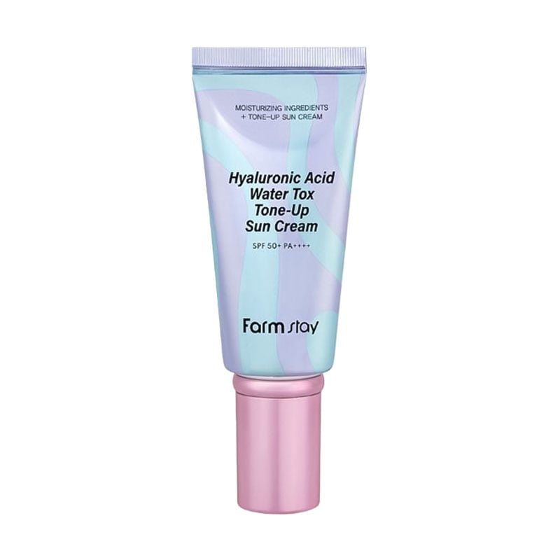 Тонувальний сонцезахисний крем для обличчя FarmStay Hyaluronic Acid Water Tox Tone-Up Sun Cream, SPF 50+/PA++++, з гіалуроновою кислотою, 60 г